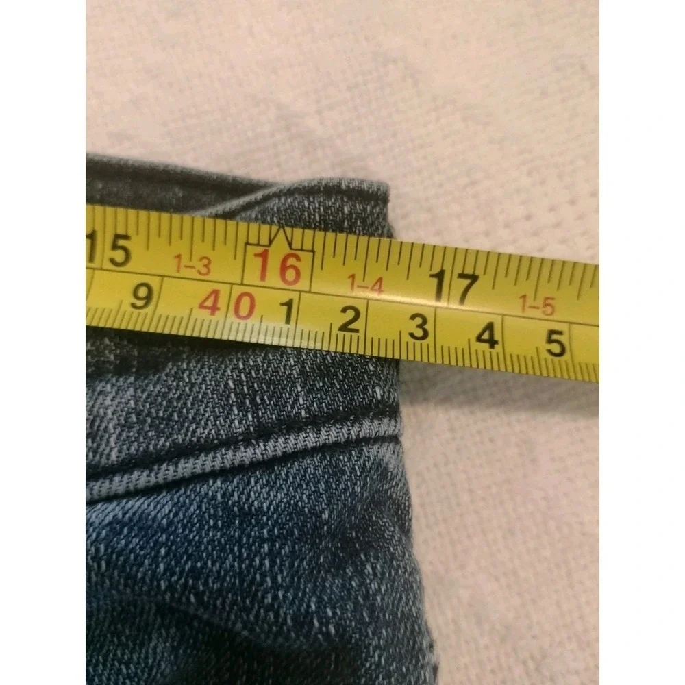 True Religion Geno Mens Denim Shorts Size 32 Distressed Moto Ribbed Slim Relaxed